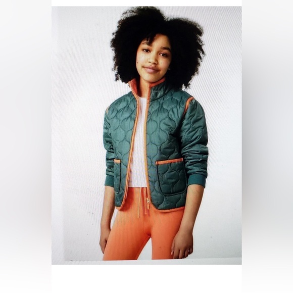 Free assembly Kids Quilted Jacket - Green and Orange. Unisex medium - Picture 1 of 8